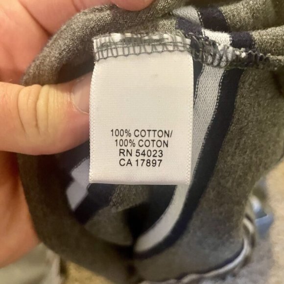 Banana Republic Men’s Large Striped Polo In Excellent Condition: White/Navy/Gray - Picture 4 of 4